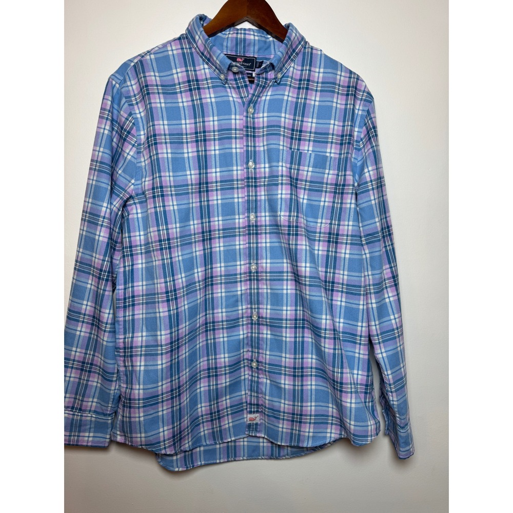 Vineyard Vines‎ Performance Slim Fit Murray Shirt Mens Large Blue Purple Plaid L